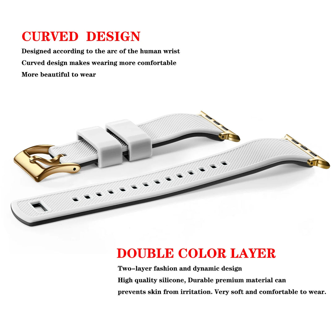 New Silicone Rubber Apple Watch Band 38–45mm