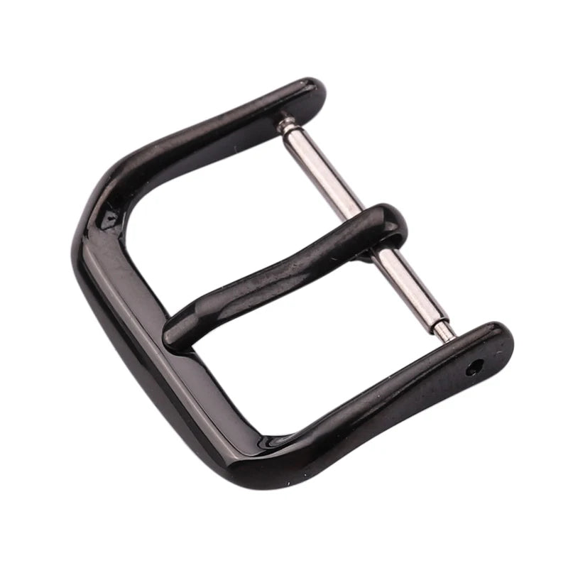 20pcs Stainless Steel Watch Buckles – 16–22mm, Silver/Gold/Black