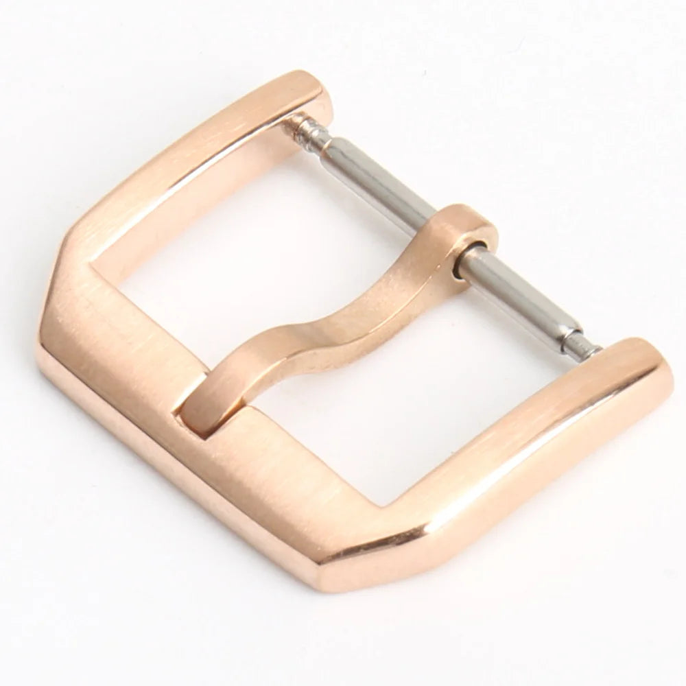 MAIKES Stainless Steel Watch Clasp 16mm 18mm 20mm 22mm Black Rose Gold Watch Buckle For Leather Watch Band