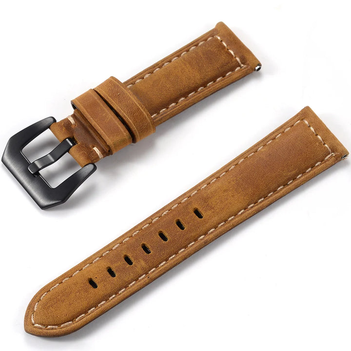 Men’s Genuine Leather Watch Band 22–24mm (Top Grain, High Quality)