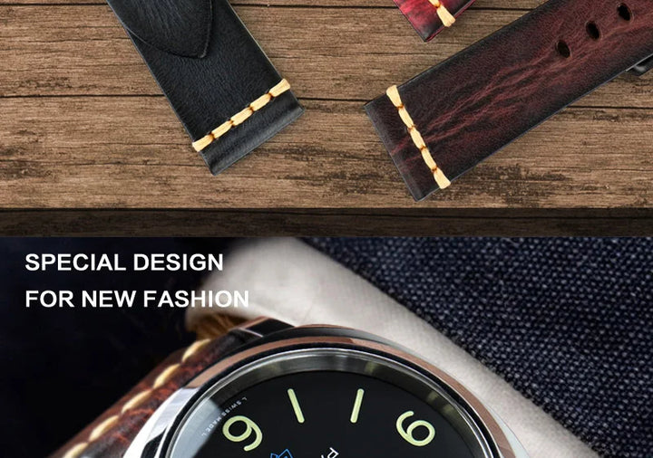 Handmade Vintage Leather Watch Strap 18–24mm – MAIKES