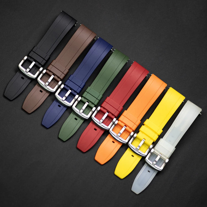 NATOBELT Vulcanized FKM Rubber Strap For Seiko Omega Rolex 20mm 22mm 24mm T-PSIV Silicone Quick Release Watchbands Rubber Strap