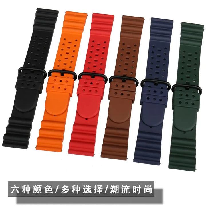 Rubber Watch Bands Quick Release 20mm 22mm 24mm Watch Accessories Orange Sport Watch Strap Smart Watch Bracelet Belt For Casio