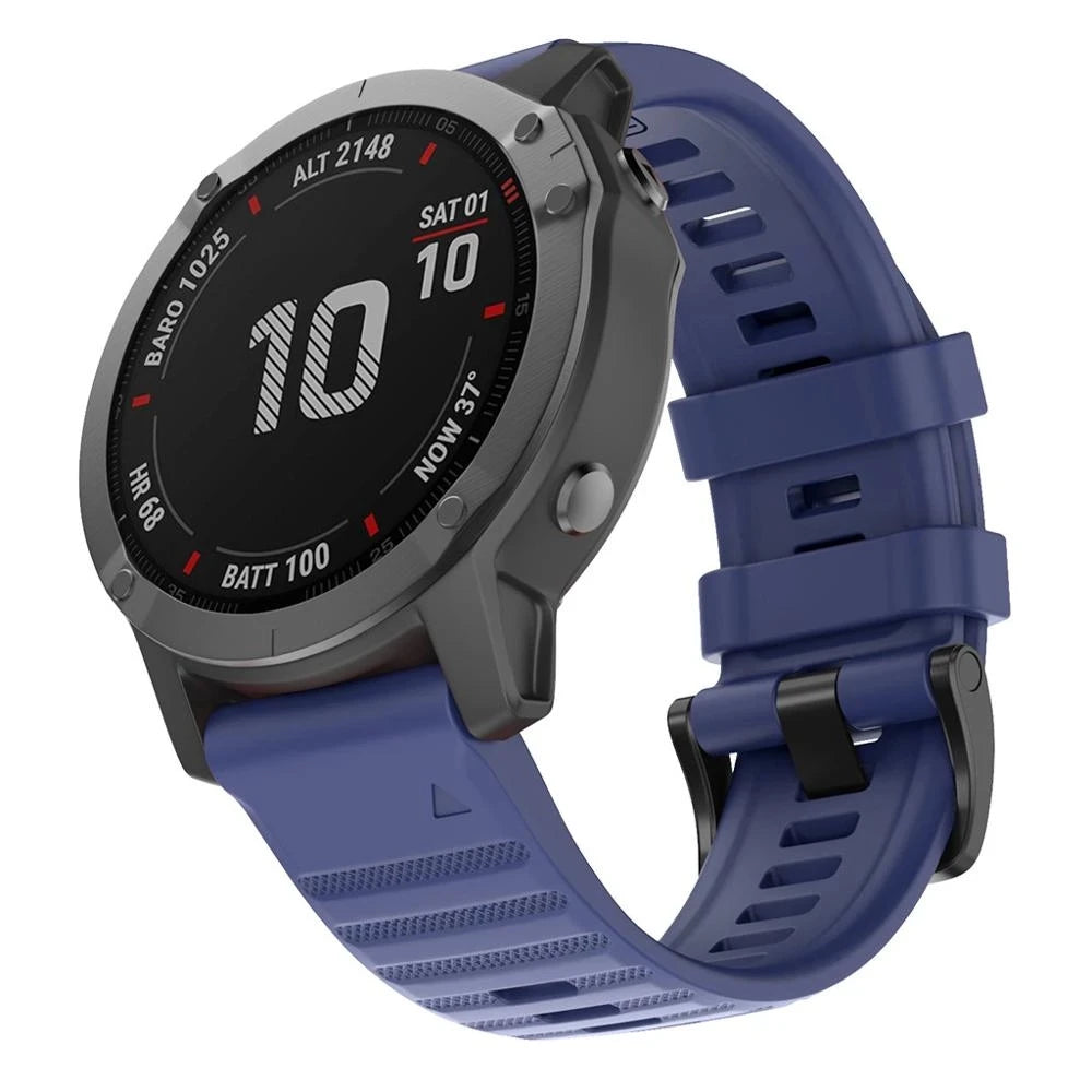 Quick-Release Silicone Sport Strap for Garmin Fenix & Forerunner (20-26mm)