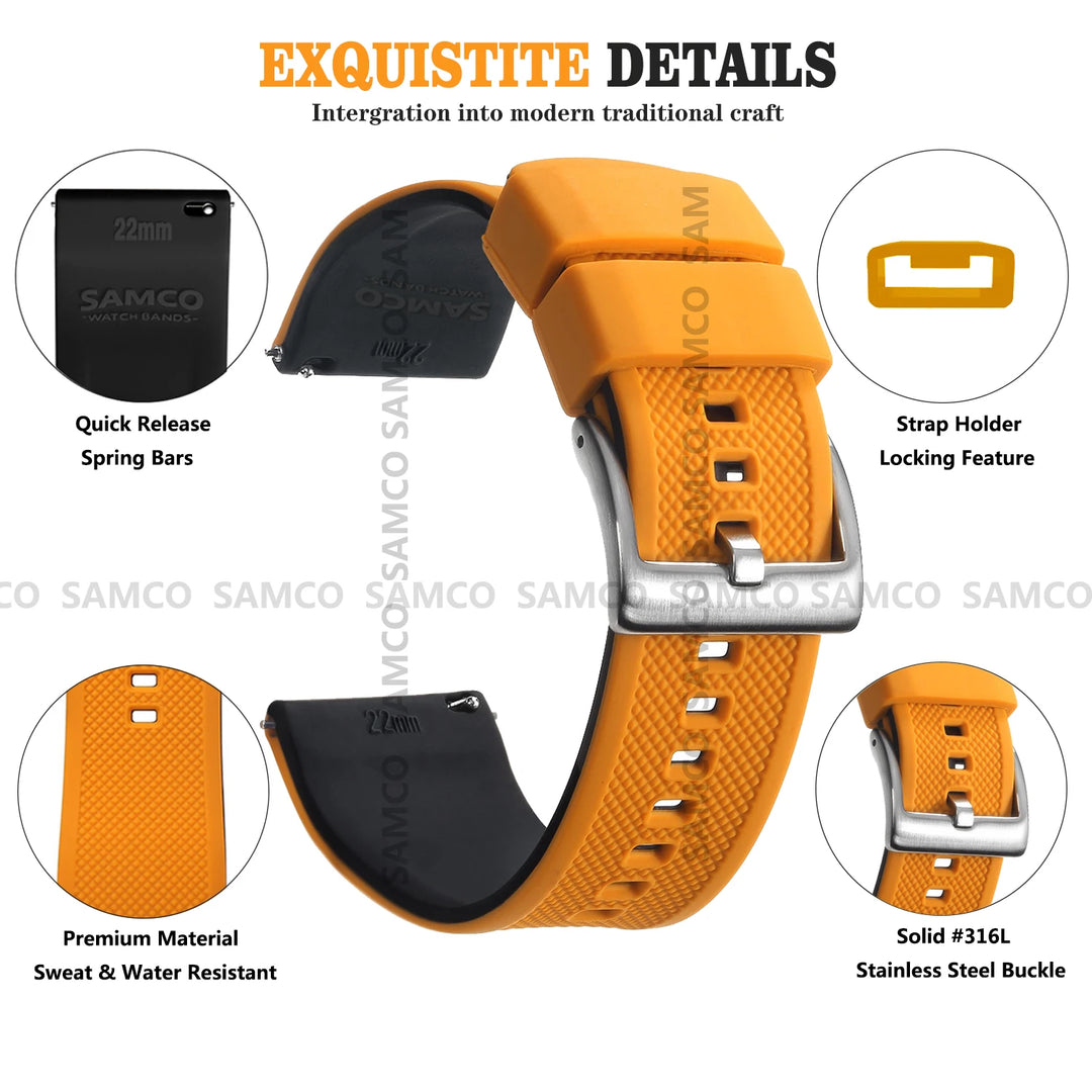 Premium Silicone Quick-Release Watch Band 18/20/22mm