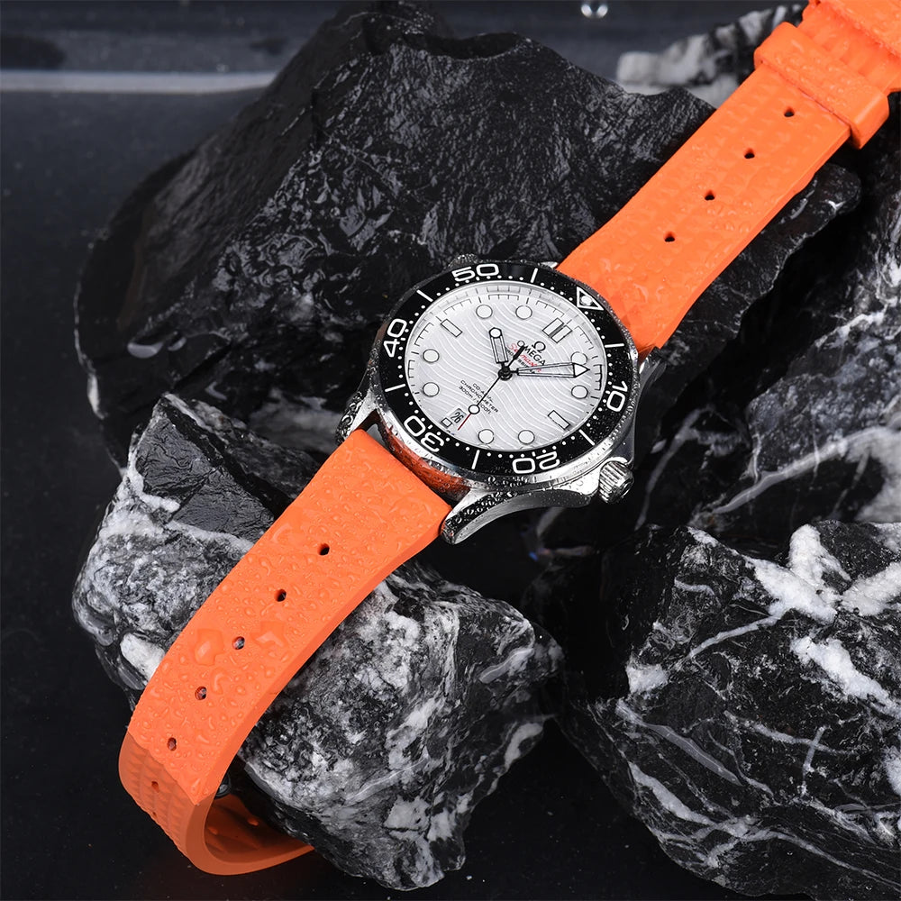 NATOBELT Quality Waffle FKM Rubber Strap 20mm 22mm Sport Quick Release Rubber Watchbands For Men's Diving Watch
