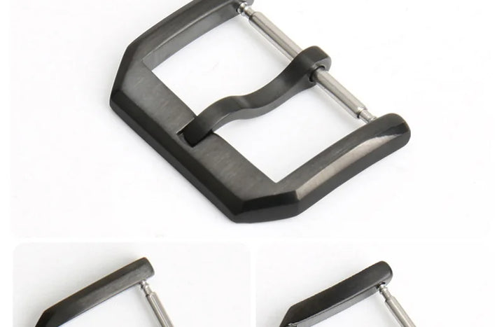 MAIKES Stainless Steel Watch Clasp 16mm 18mm 20mm 22mm Black Rose Gold Watch Buckle For Leather Watch Band