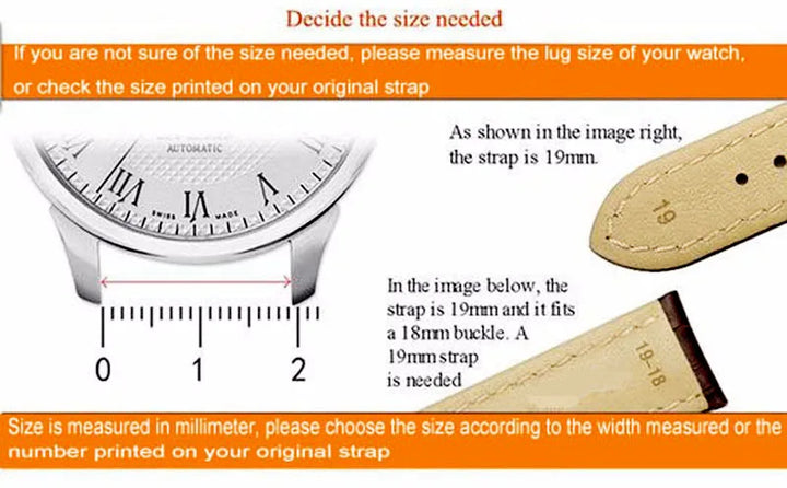 Genuine Leather Watch Strap Bracelet 7 Colors Quick Release Watchband 18 20 22 24mm Bracelet Butterfly Buckle Band