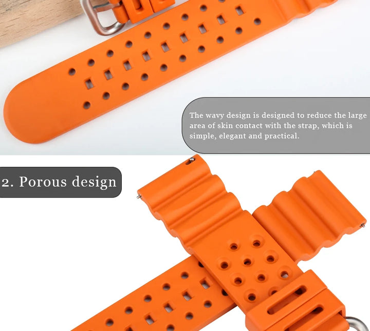 Rubber Watch Bands Quick Release 20mm 22mm 24mm Watch Accessories Orange Sport Watch Strap Smart Watch Bracelet Belt For Casio