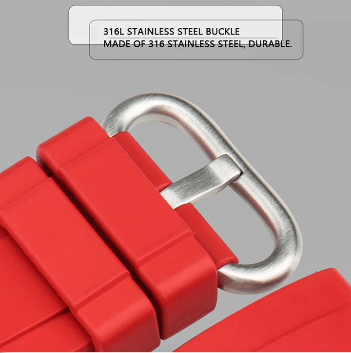 Fluoro Rubber Watch Band 20mm 22mm Green Sport Watch Strap Men Quick Release Watchband For HUAWEI GT Casio Citizen Seiko