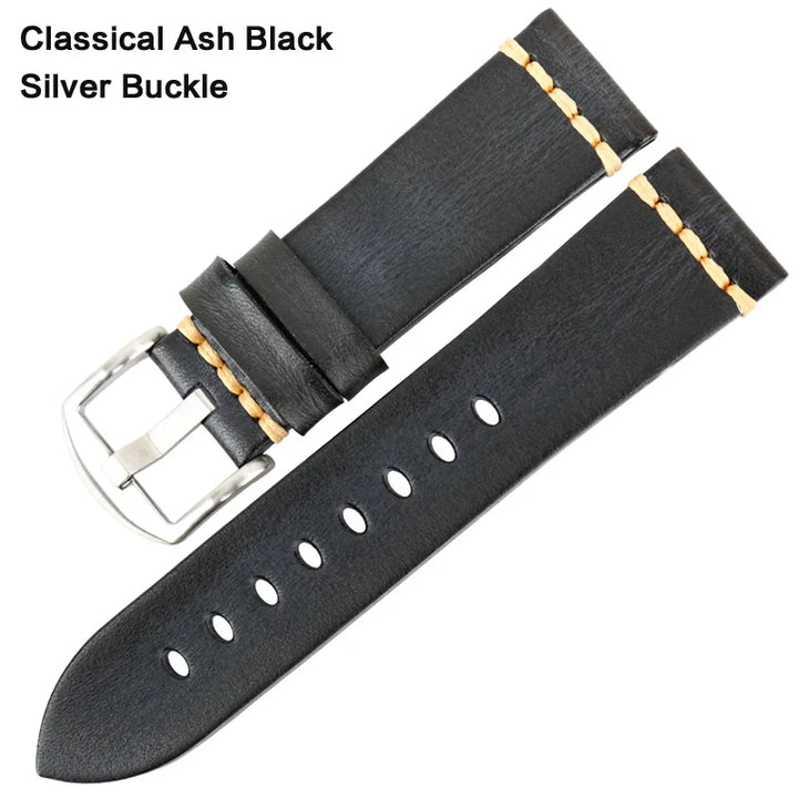 Handmade Vintage Leather Watch Strap 18–24mm – MAIKES