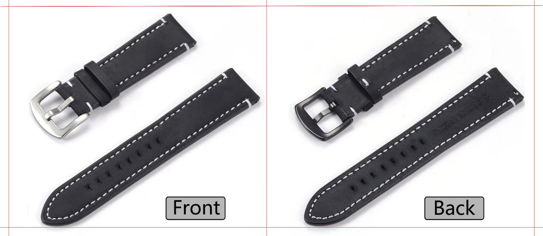 Men’s Genuine Leather Watch Band 22–24mm (Top Grain, High Quality)