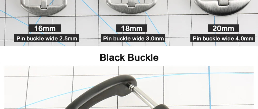 MAIKES Stainless Steel Watch Buckle 16mm 18mm 20mm 22mm 24mm Leather Strap Watch Clasp Black Rose Gold