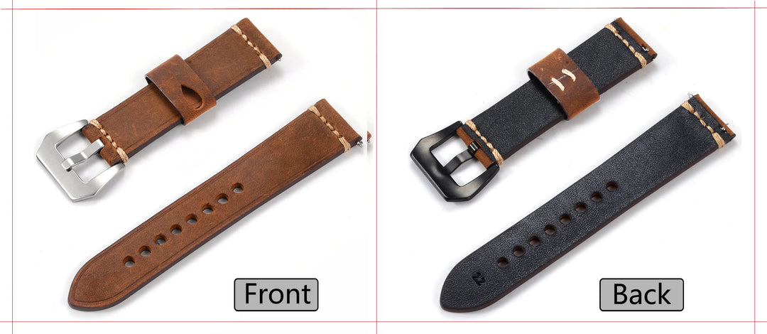 Men’s Genuine Leather Watch Band 22–24mm (Top Grain, High Quality)