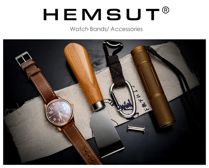 High Quality Horween  Genuine Leather Straps Brown Soft Wrap Handmade Cowhide Wrist Bands 18mm 20mm 22mm