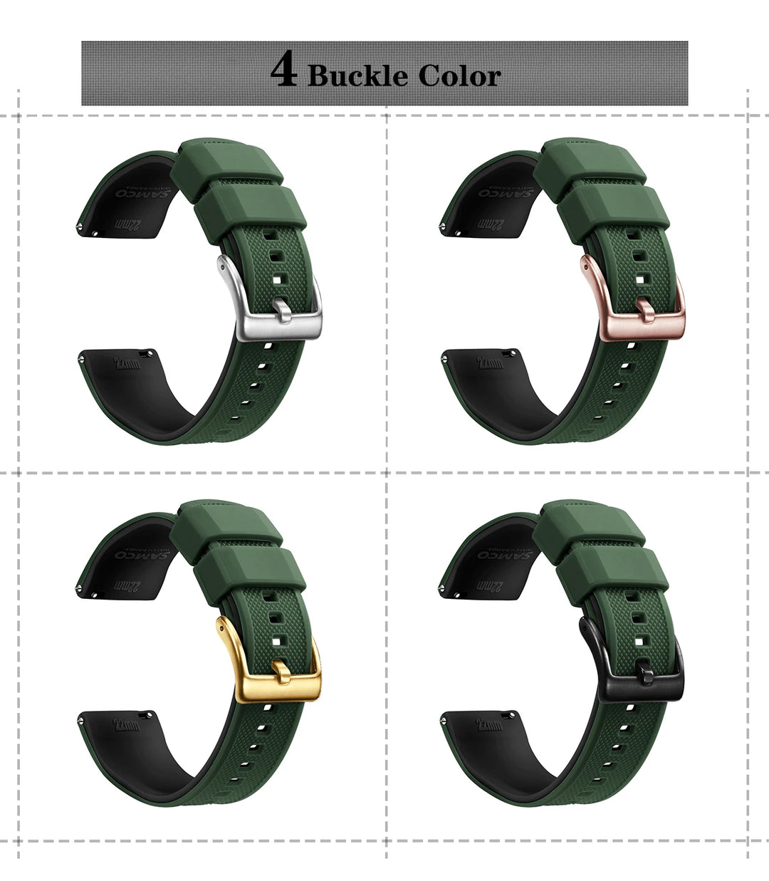 Premium Silicone Quick-Release Watch Band 18/20/22mm