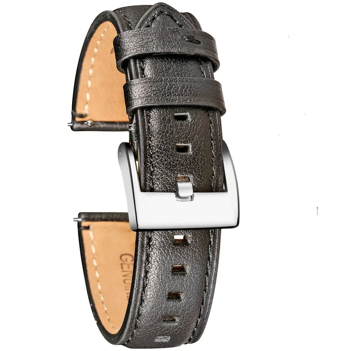 HEMSUT Genuine Cowhide Leather Quick-Release Watch Strap (18-24mm)