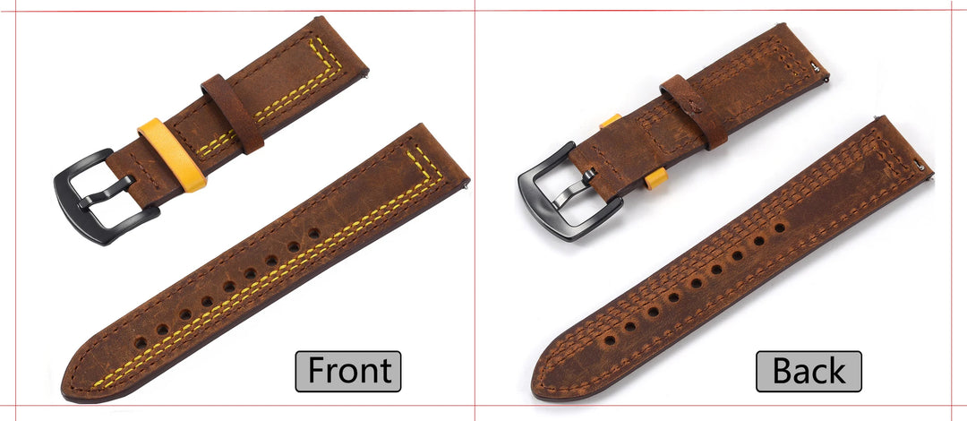 Men’s Genuine Leather Watch Band 22–24mm (Top Grain, High Quality)