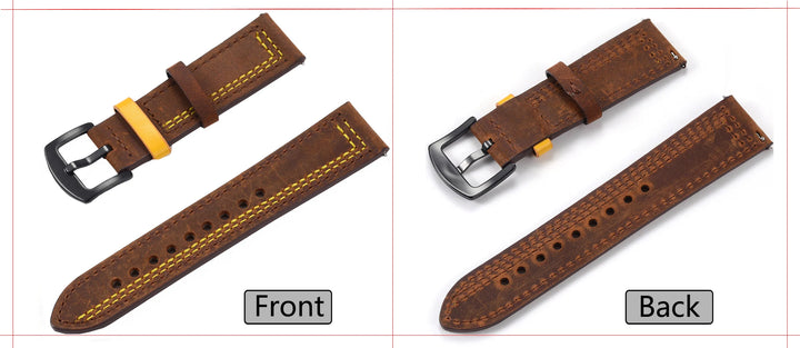 Men’s Genuine Leather Watch Band 22–24mm (Top Grain, High Quality)
