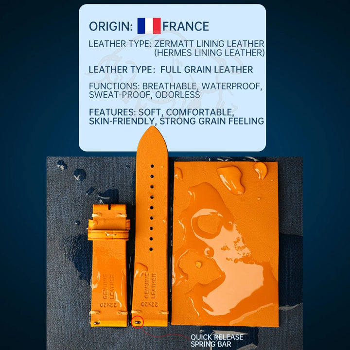 Luxury Quick Release Watchband Accessories For OMEGA Breitling Oris Bracelet Handmade Italian Pueblo Cow Leather Watch Strap