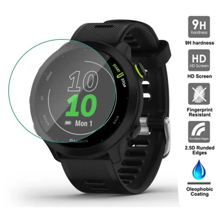 2pcs Tempered Glass Screen Protector for Garmin Forerunner 55
