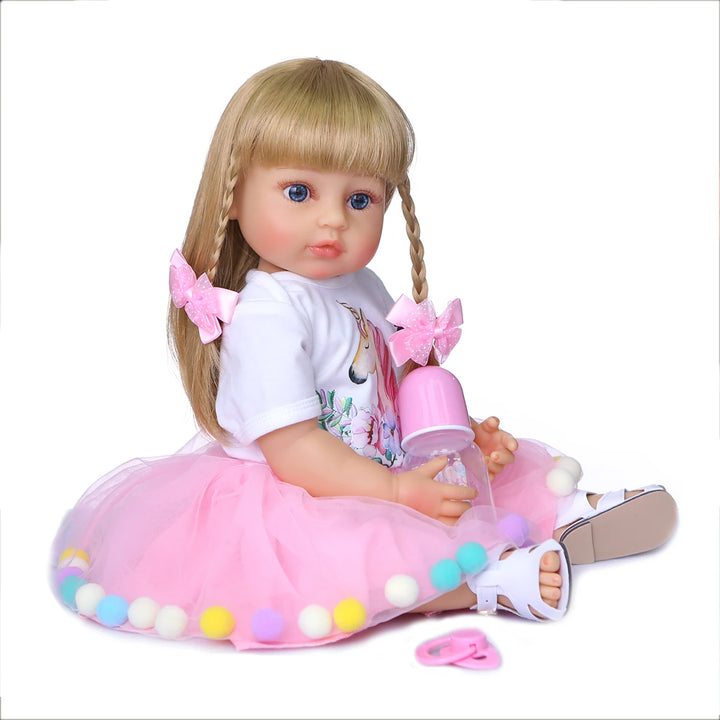 50 cm Full Silicone Reborn Toddler Baby Doll – Soft Body, Sweet Face