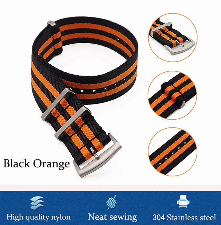 NATOBELT Quality Seatbelt Nylon Watch Strap 20mm 22mm Universal Type Sports Troops Parachute Pilot Military Nylon Watch Bands