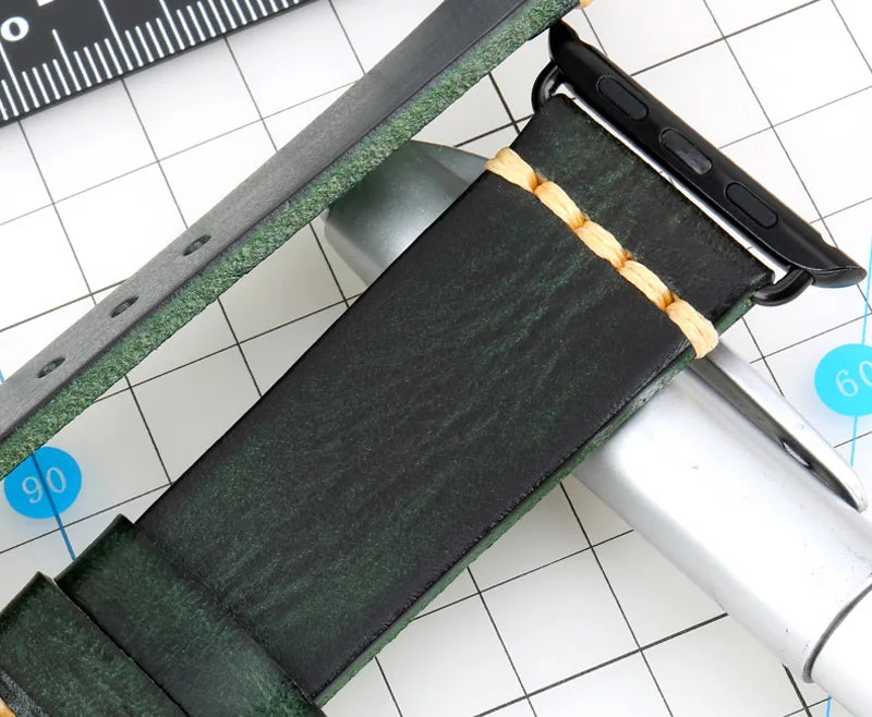 Handmade Leather Strap Watch Band For Apple Watch 45mm 41mm 44mm 42mm 40mm Series 9 8 7 6 SE 5 4 iWatch Bracelet
