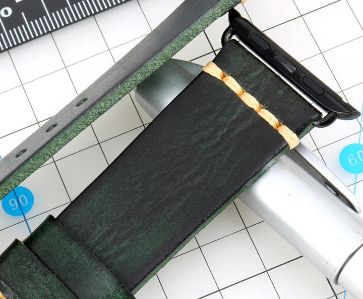 Handmade Leather Strap Watch Band For Apple Watch 45mm 41mm 44mm 42mm 40mm Series 9 8 7 6 SE 5 4 iWatch Bracelet