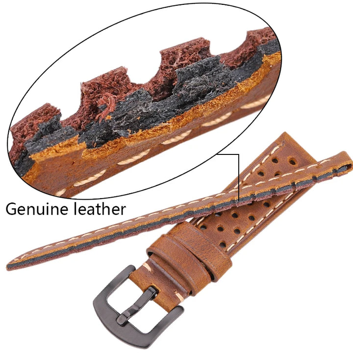 Cowhide Leather Watch Strap 20-22mm for Samsung Galaxy Watch