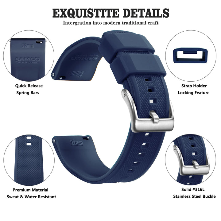 Silicone Quick-Release Watch Band 18/20/22mm