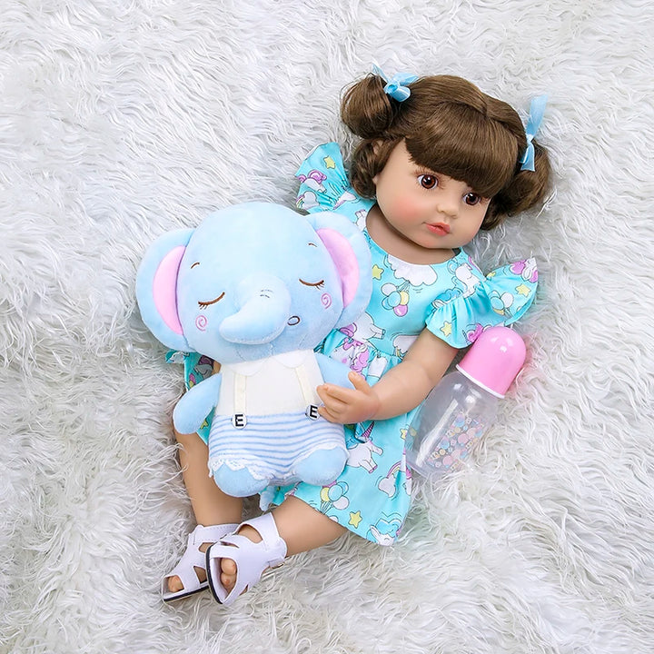 55CM NPK Reborn Baby Doll for Toddlers Soft Vinyl Full Body Bebe Bath Toy Realistic Doll for Children