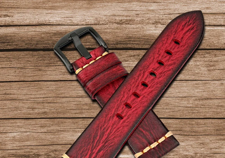 Handmade Vintage Leather Watch Strap 18–24mm – MAIKES