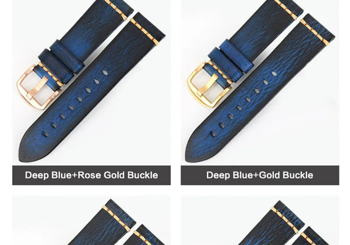 Handmade Vintage Leather Watch Strap 18–24mm – MAIKES