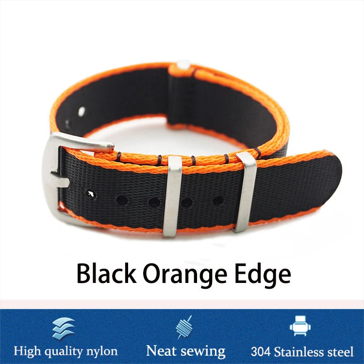 NATOBELT High Quality Army Sports Nylon Seatbelts Sailcloth Strap 20mm 22mm Fabric Nylon Watchbands For 007 Bond