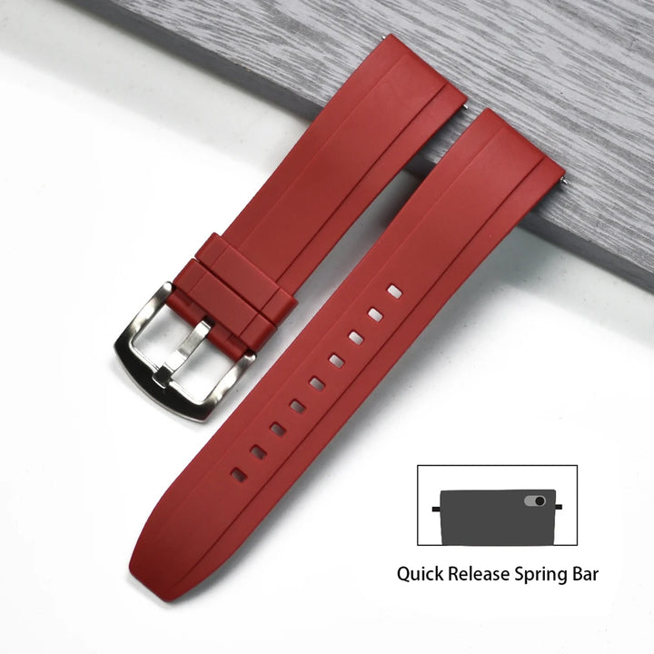 NATOBELT Vulcanized FKM Rubber Strap For Seiko Omega Rolex 20mm 22mm 24mm T-PSIV Silicone Quick Release Watchbands Rubber Strap