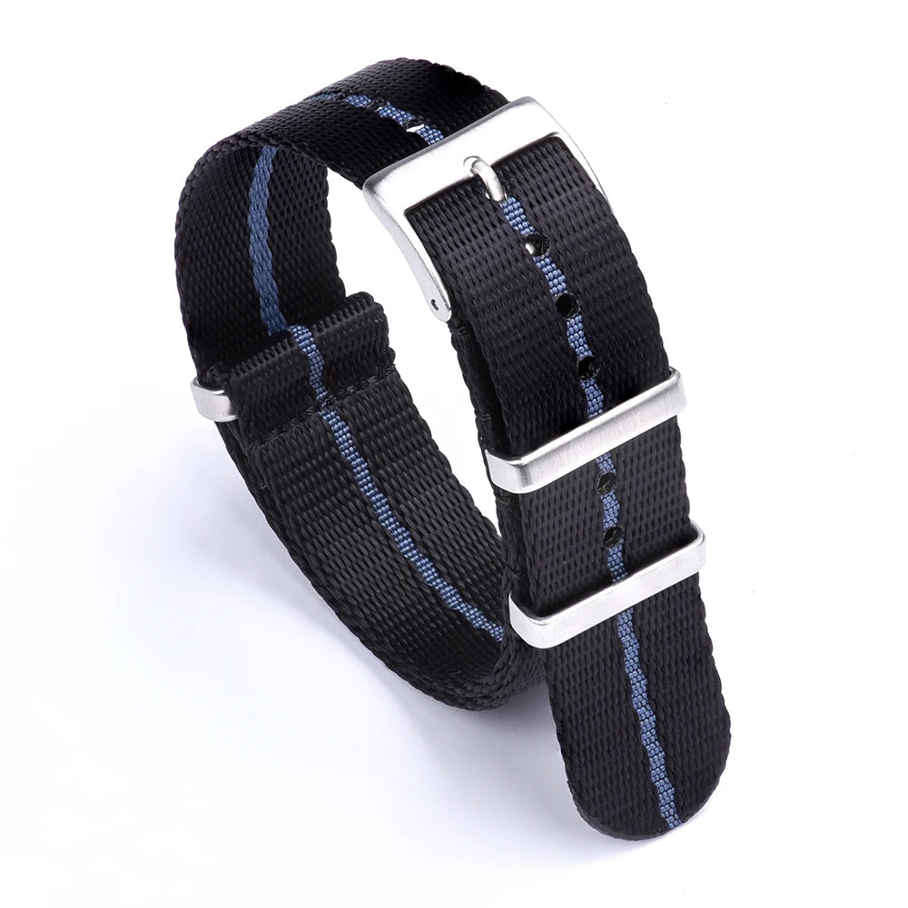 NATOBELT 20–22mm Premium Seatbelt Nylon & Sailcloth Watch Strap – Pin Buckle for Men’s Watches