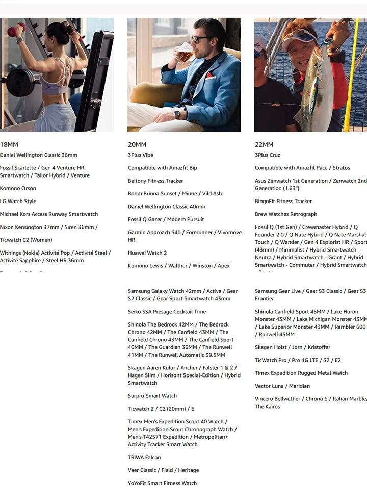 Hemsut  Silicone Smart  Watch Bands, 18mm 20mm 22mm Quick Release Rubber Watch Strap for Man Women Soft Replacement