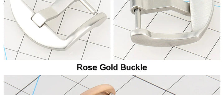 MAIKES Stainless Steel Watch Buckle 16mm 18mm 20mm 22mm 24mm Leather Strap Watch Clasp Black Rose Gold