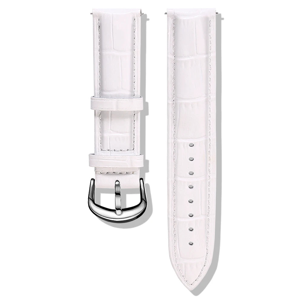 Alligator-Embossed Green Leather Watch Strap 16-22mm