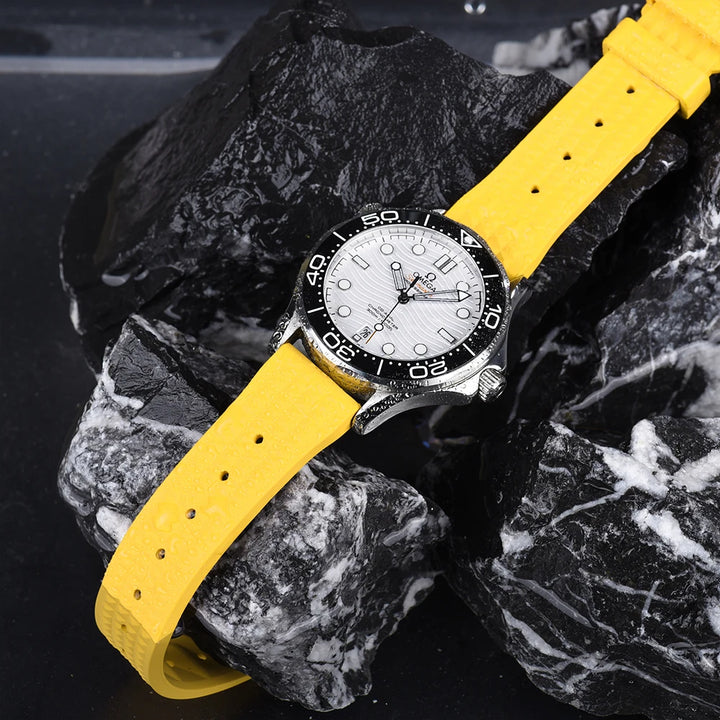 NATOBELT Quality Waffle FKM Rubber Strap 20mm 22mm Sport Quick Release Rubber Watchbands For Men's Diving Watch