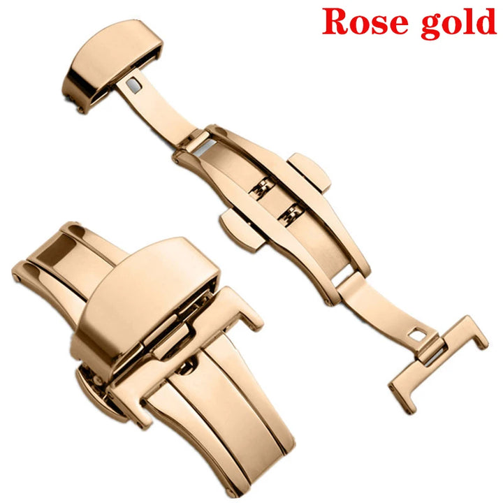 Double Click Butterfly Fold Watch Buckle – 14–22mm Push Deployment Clasp