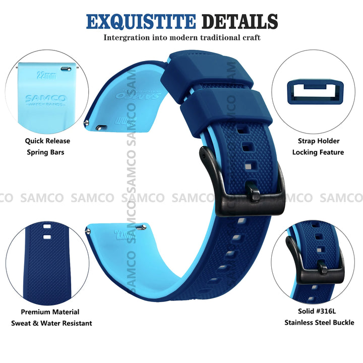 Silicone Quick-Release Watch Band 18/20/22mm