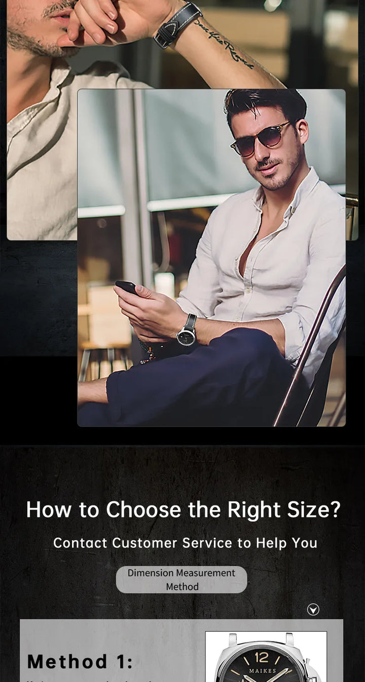 MAIKES Handmade Watch Band Genuine Cow Leather Watch Strap With Butterfly Buckle Bracelet For MONTBLANC Tudor Watchbands