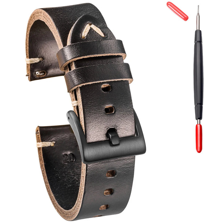 Hemsut Genuine Leather Watch Bands For Men Women Horween Chromexcel Leather Quick Release Handmade Watch Strap 18 19 20 21 22