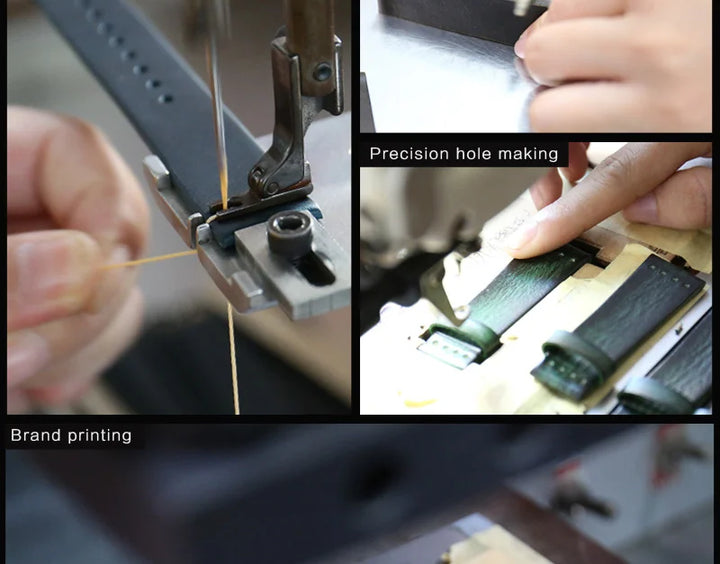 MAIKES Handmade Genuine Cow Leather Watch Band Vintage Black Watchband Watch Bracelet 20mm 22mm 24mm Watch Strap