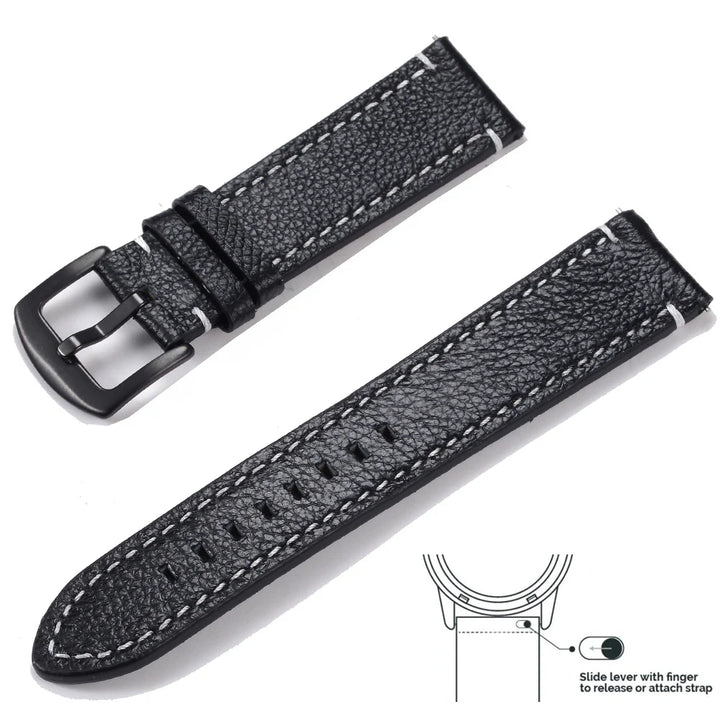 op Grain Genuine Leather Watch Band 20mm 22mm (Quick Release)