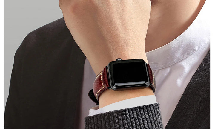 Vintage Cow Leather Apple Watch Strap – 40-45mm for Series 4-9 & SE
