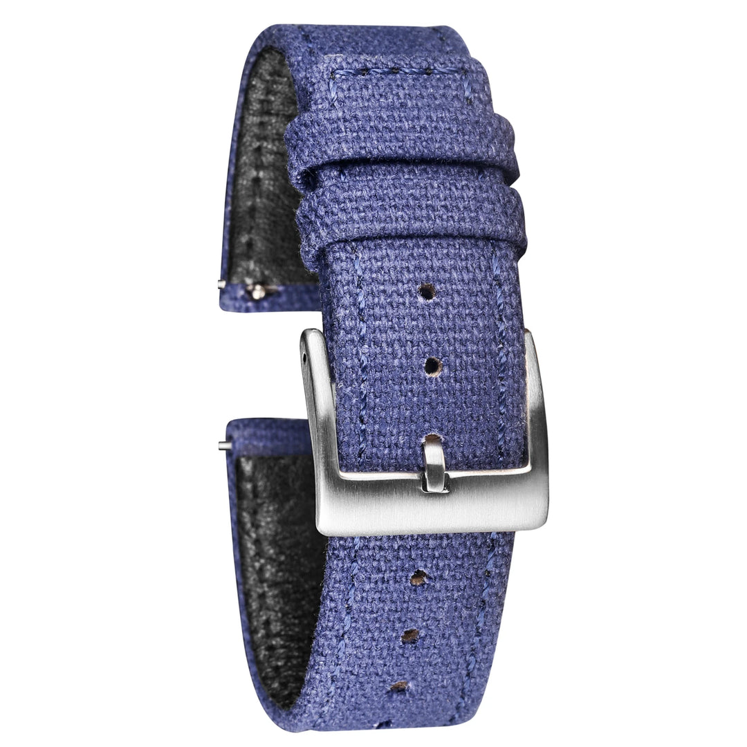 Hemsut Grey Canvas Quick-Release Watch Strap (18-22mm)