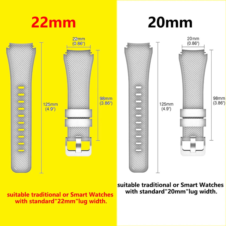Universal Silicone Watch Band 20/22mm